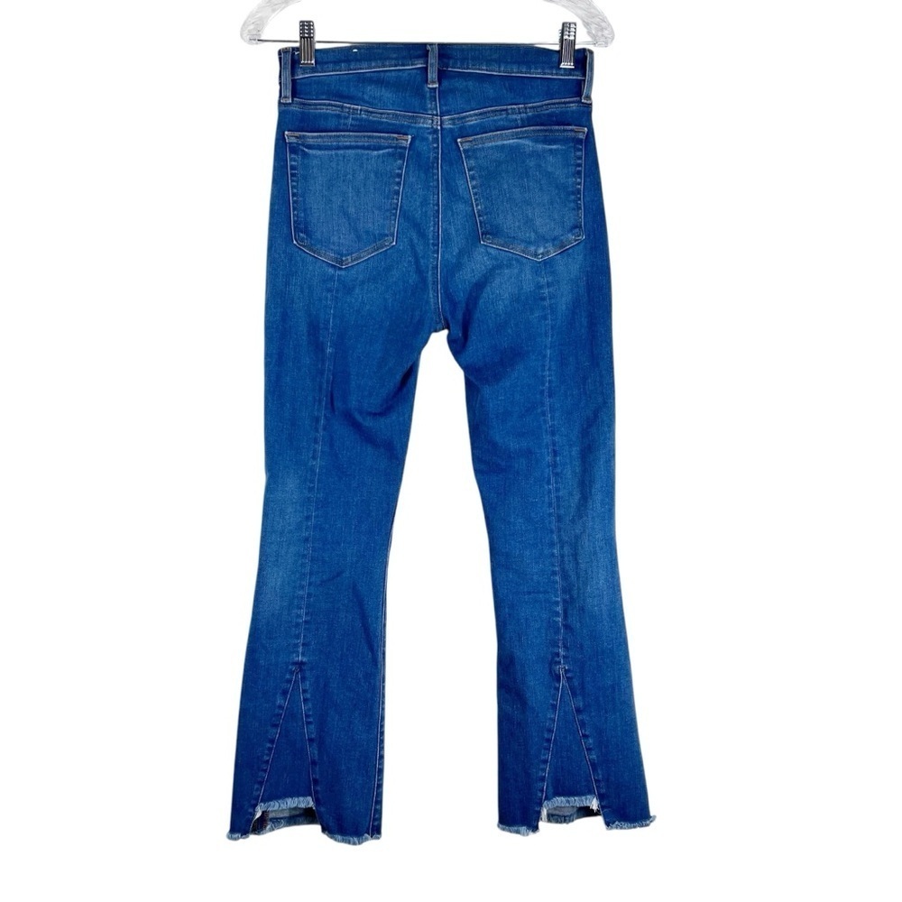 LOFT Women's Size 26/2  High Waist Flare Crop Stretch Jeans Raw Step Hem